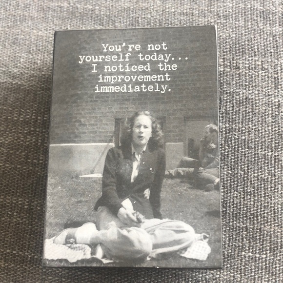 Urban Outfitters Sarcastic Wood Block Decor